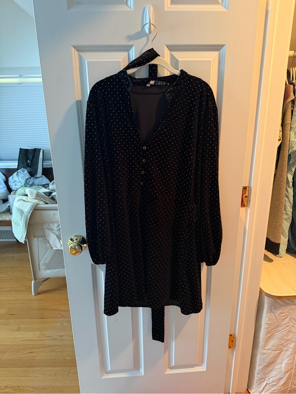 Zara Black Dress with Gold Stud Detailing